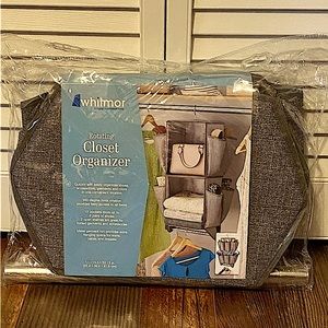 NWT Whitmor Rotating Closet Organizer. 12 pockets, 2 shelves, rod for hanging.